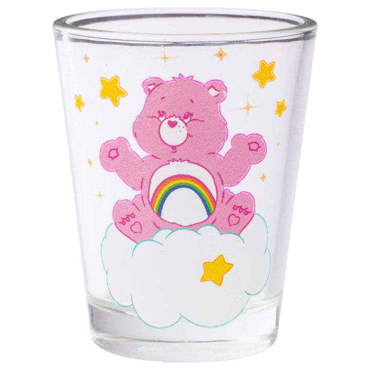 Silver Buffalo Care Bears Clouds 4-Pack Mini Glass Set, 1.5 Ounces