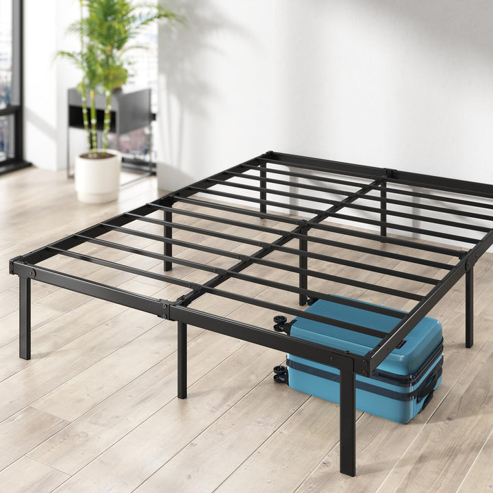 ZINUS Rumi 14in Easy SmartBase® Mattress Foundation, Sturdy Metal Bed Frame, No Box Spring Needed, Eco Friendly Packaging, Full Black Basic Assembly