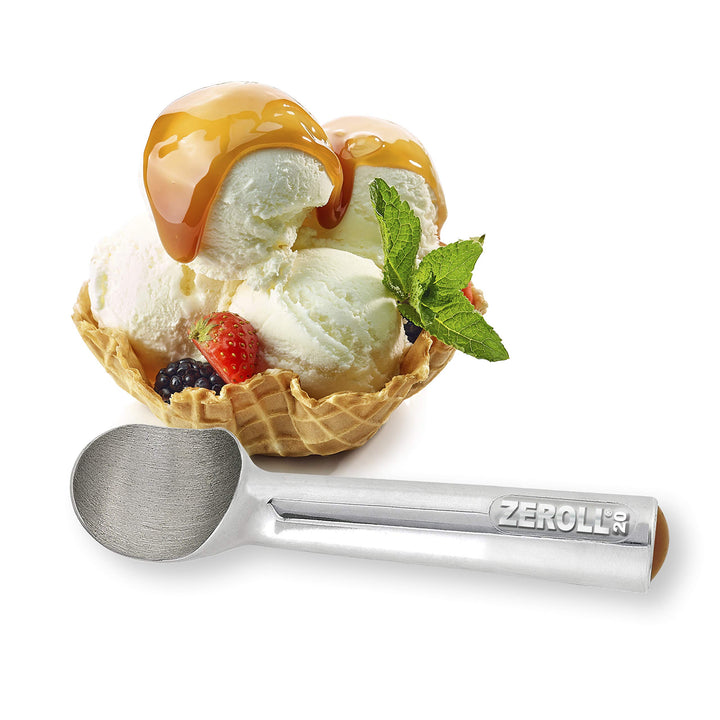 Zeroll, Size 20, in Silver 1020 Original Ice Cream Unique Liquid Filled Heat Conductive Handle Simple One Piece Aluminum Design Easy Release 40 Scoops per, 2-Ounce