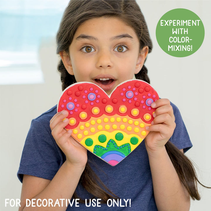 Creative Roots Mosaic Butterfly, Unicorn, & Heart Stepping Stone, Includes 3-Pack 7-Inch Ceramic DIY Stepping Stone & 6 Vibrant Paints, Paint Your Own Stepping Stone for Kids Ages 8+ 3 Pack Mystical