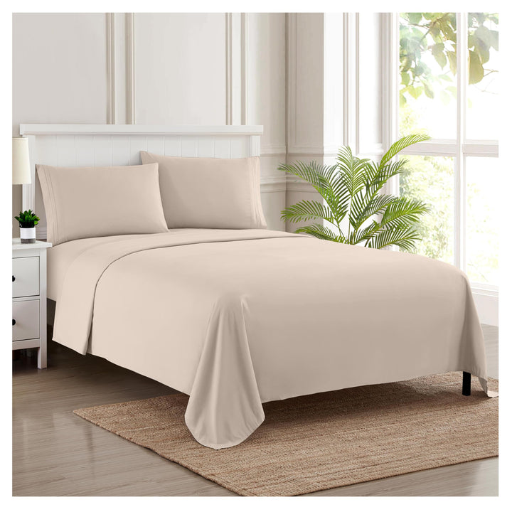 Full Size Sheet Sets - Breathable Luxury Sheets with Full Elastic & Secure Corner Straps Built In - 1800 Supreme Collection Extra Soft Deep Pocket Bedding Set, Sheet Set, Full, Taupe