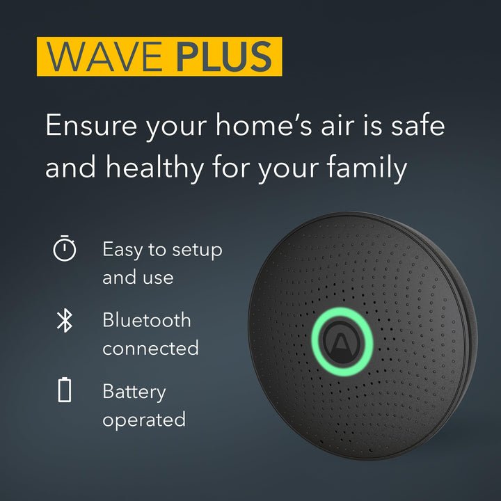 Airthings 2911 Wave Plus, Black LTD Edition - Radon & Air Quality Monitor (CO2, VOC, Humidity, Temp, Pressure)