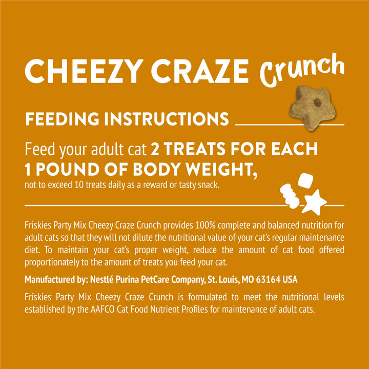 Purina Friskies Cat Treats, Party Mix Cheezy Craze Crunch - 20 oz. Pouch