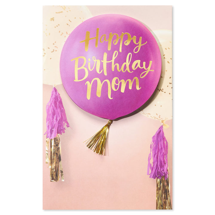 American Greetings Birthday Card for Mom (Celebrating You Today) Balloon Photo w Tassel