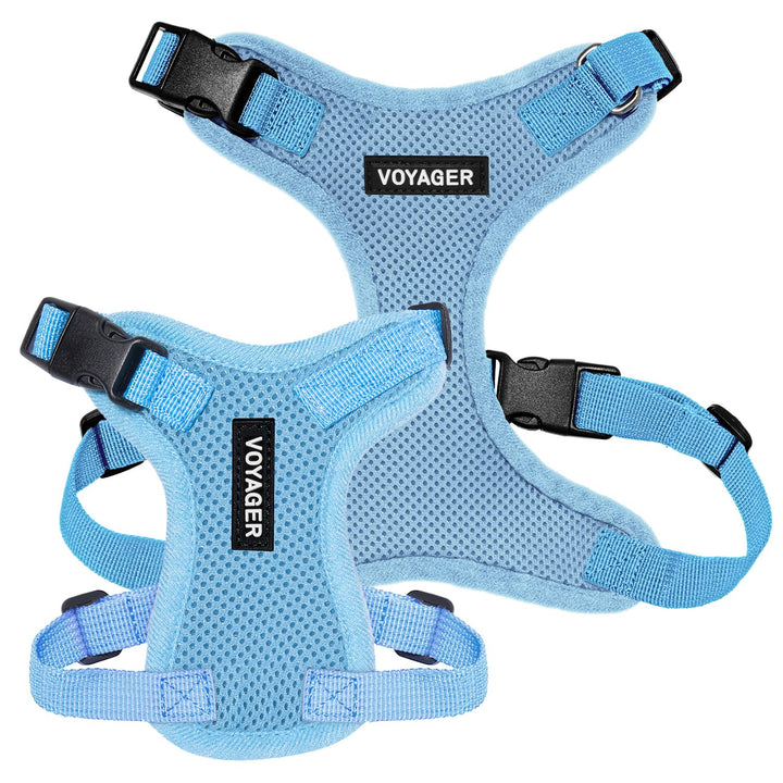 Voyager Step-in Lock Pet Harness - All Weather Mesh, Adjustable Step in Harness for Cats and Dogs by Best Pet Supplies - Baby Blue, L