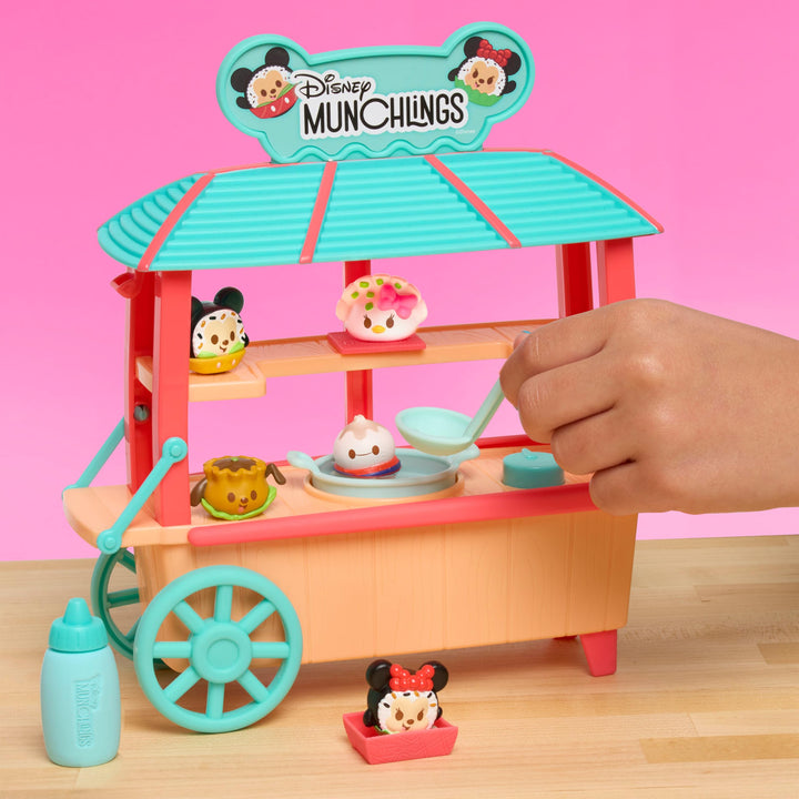 Just Play Disney Munchlings Dumpling Cart, 11-Piece Color Change Figure Playset, 1-inch Collectible Scented Figurines, Kids Toys for Ages 3 Up,  Exclusive