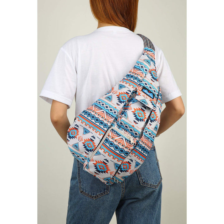 KAVU Original Rope Sling Bag Polyester Crossbody Backpack - Carbon Tribal One Size