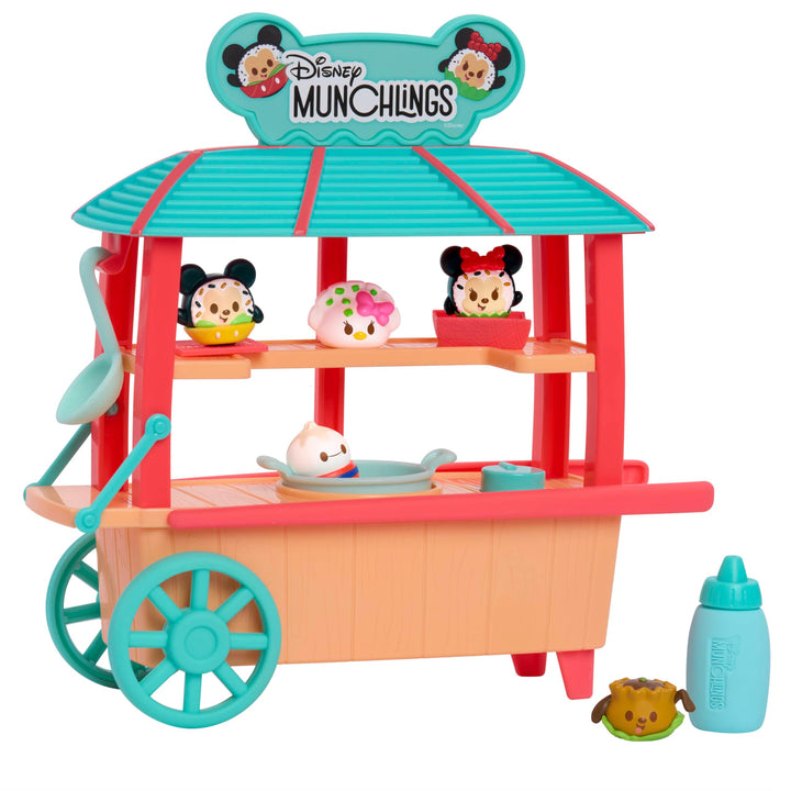 Just Play Disney Munchlings Dumpling Cart, 11-Piece Color Change Figure Playset, 1-inch Collectible Scented Figurines, Kids Toys for Ages 3 Up,  Exclusive