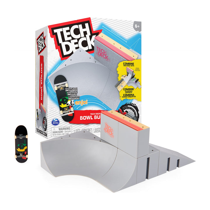 Tech Deck, Bowl Builder X-Connect Park Creator, Customizable and Buildable Ramp Set with Exclusive Fingerboard, Kids Toy for Ages 6 and up Bowl Builder Park