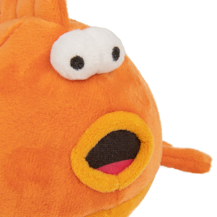 goDog Action Plush Goldfish Animated Squeaky Dog Toy, Chew Guard Technology - Orange, One Size