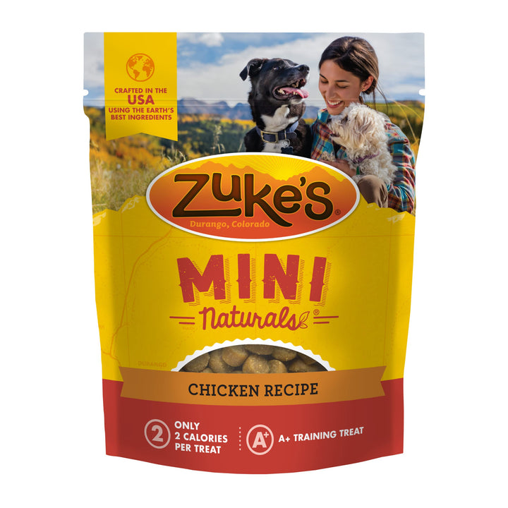 ZukeS Mini Naturals Soft And Chewy Dog Treats For Training Pouch, Natural Treat Bites With Chicken Recipe - 16.0 Oz Bag