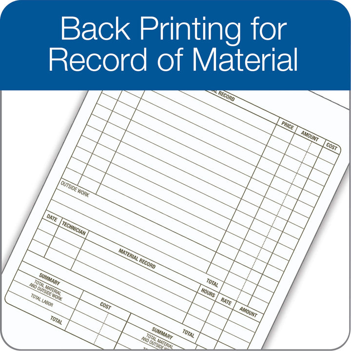 Adams Job Work Order Book, 3-Part Carbonless, White/Canary/White, 5-9/16 x 8-7/16 Inches, 33 Sets (T5868)