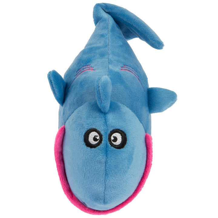 goDog Action Plush Shark Animated Squeaky Dog Toy, Chew Guard Technology - Blue, One Size