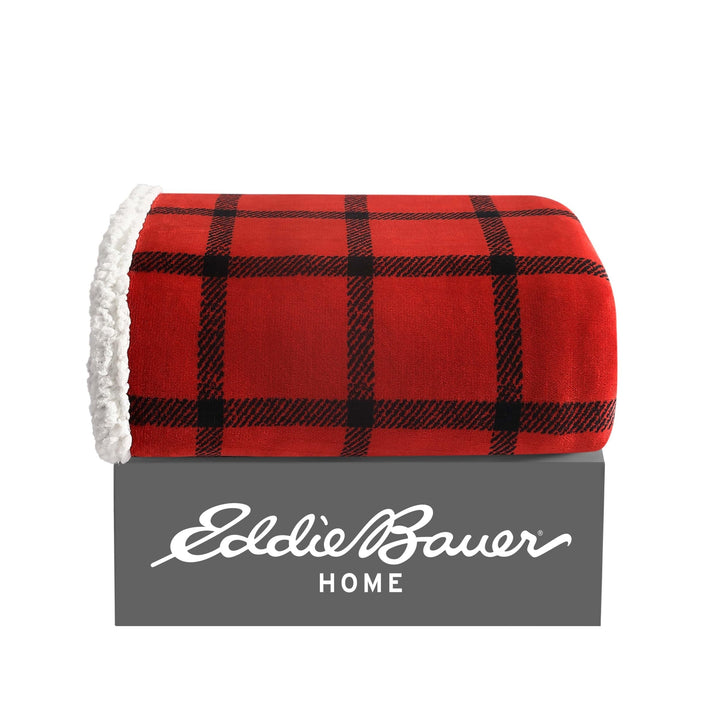 Eddie Bauer - Throw Blanket, Super Soft Reversible Sherpa Fleece Bedding, Ideal Christmas & White Elephant Gifts, Cozy Plaid Throw Blankets for Couch (Elk Stance Grey, Throw) Elk Stance Grey/White Animal