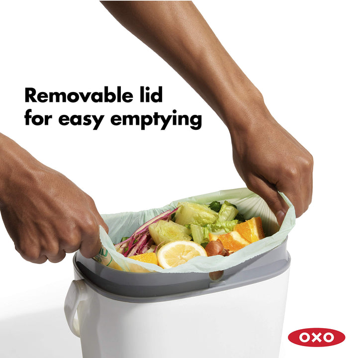 OXO Good Grips EASY-CLEAN COMPOST BIN - WHITE - 1.75 GAL/6.62 L 1.75 Gallon