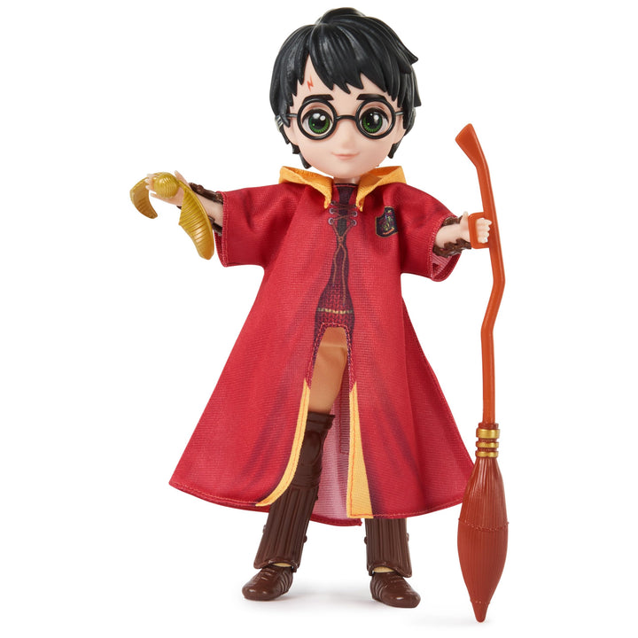 Wizarding World Harry Potter, 8-inch Harry Potter Quidditch Doll Gift Set with Robe and 9 Doll Accessories, 11 Pieces, for Kids