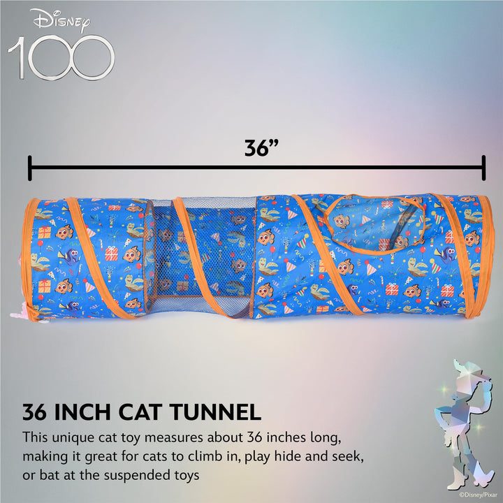 Disney for Pets Pixars Finding Nemo Cat Play Tunnel, 36in | Disney Pixar Cat Toys | Fun Cat Tunnel Style Toy with Hanging Jellyfish for Cats Inspired by Pixars Finding Nemo