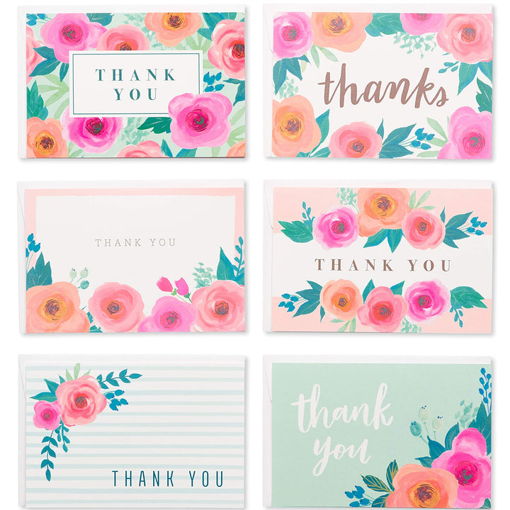 American Greetings Thank You Cards with Envelopes, Floral (48-Count)