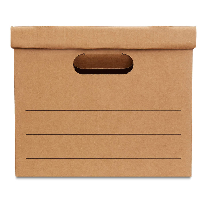 Basics Small Moving Boxes with Lid and Handles, 20 Pack, Brown, 15 x 10 x 12 inches