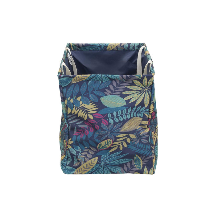 Household Essentials Krush Canvas Utility Tote| Reusable Beach Bag | Blue Palm Leaf Short Rectangular