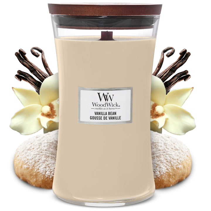 Woodwick Vanilla Bean Large Hourglass Candle & Hourglass Candle, Pumpkin Butter Scented Candle, 21.5 oz., Large