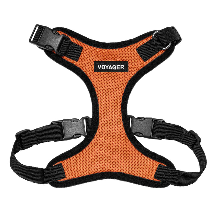 Voyager Step-in Lock Pet Harness - All Weather Mesh, Adjustable Step in Harness for Cats and Dogs by Best Pet Supplies - Orange/Black Trim, S Harness (Orange/Black Trim) S (Chest: 15 - 18")