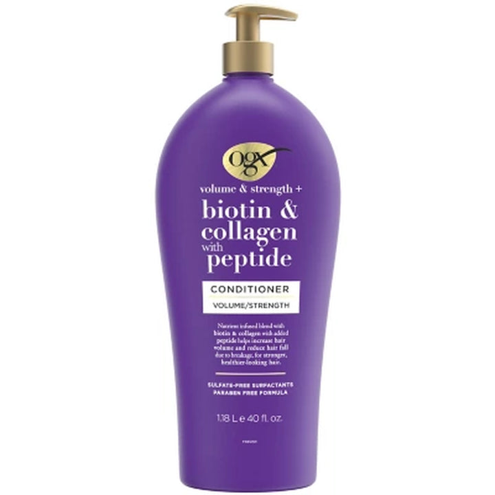 OGX Volume & Strength + Biotin & Collagen with Peptide Conditioner, 40 Oz.