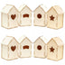 8 Pack Mini Unfinished Wood DIY Birdhouse for Craft, Natural, 3.8 X 7 X 3.8 Inch