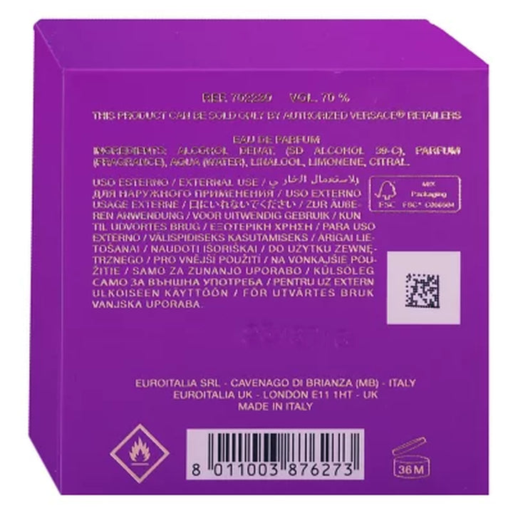 Versace Dylan Purple Eau De Parfum, 1.7 Fl Oz