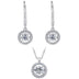 925 Sterling Silver Dancing Lab Created White Sapphire Pendant and Earring Set