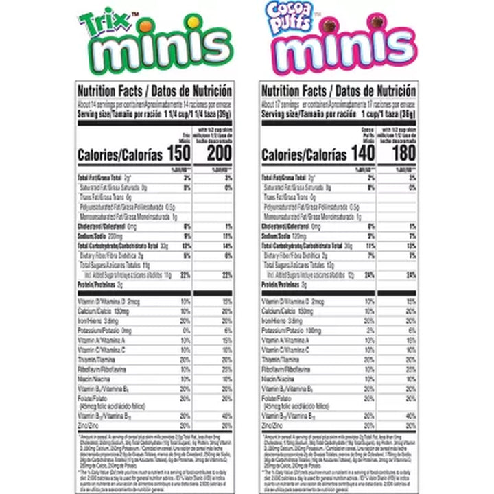 Minis Cereals, Cocoa Puffs and Trix (41.2 Oz, 2 Pk.)