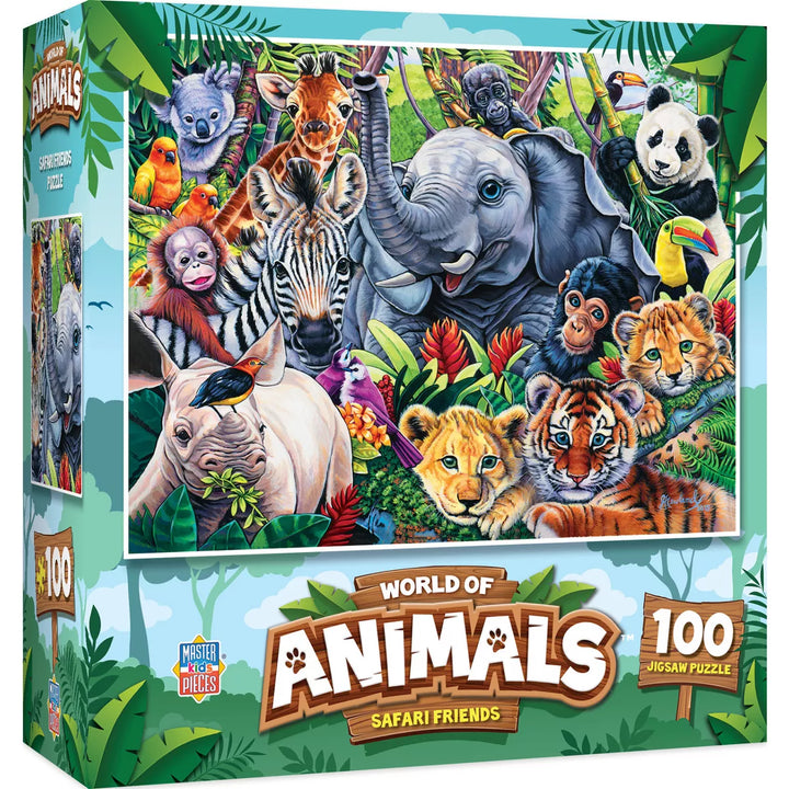 Masterpieces 100 Piece Jigsaw Puzzle for Kids - Safari Friends - 11.5"X15".