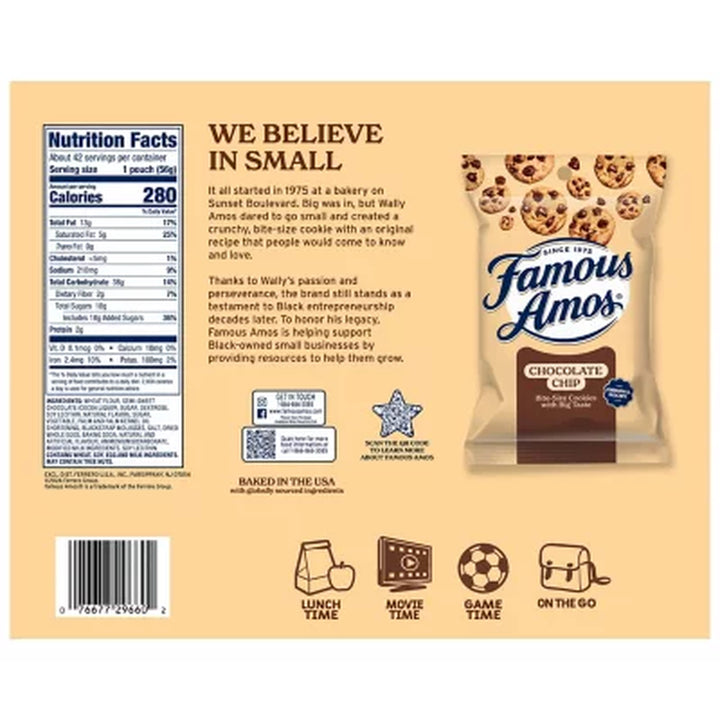 Famous Amos Chocolate Chip Cookies 2 Oz., 42 Ct.