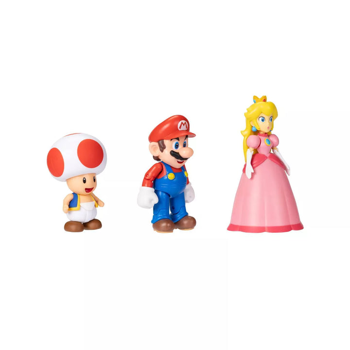 Nintendo Super Mario Toad, Mario, and Peach Action Figure Set - 3Pk (Target Exclusive)