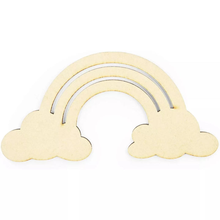 Bright Creations 24 Pieces 4.5" Unfinished Rainbow Clouds Wood Cutouts for Kids Painting, DIY Craft Projects and Party Signs