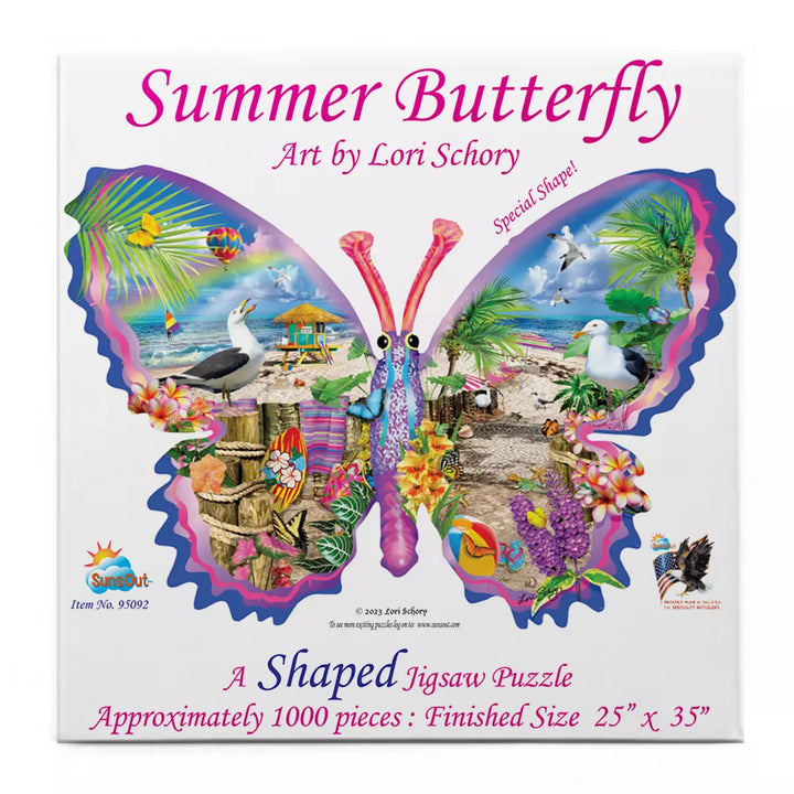 Sunsout Summer Butterfly 1000 Pc Shaped Jigsaw Puzzle 95092