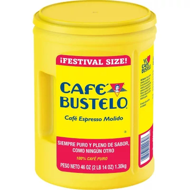 Café Bustelo Festival Size Dark Roast Ground Coffee, Espresso 46 Oz.