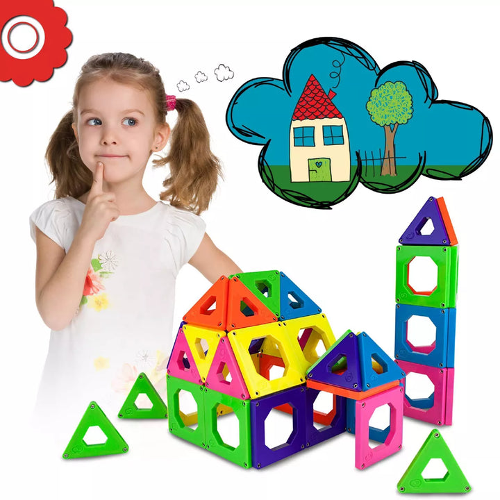 Discovery Kids Magnetic Tiles Building Blocks Set 24Pcs