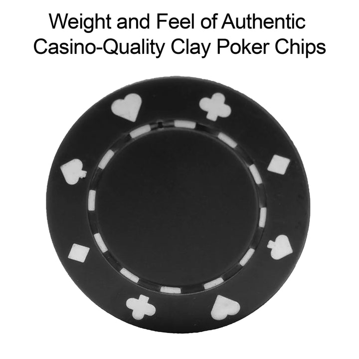 Poker Chips – 100-Piece Set of 11.5-Gram Blackjack Chips with Suited Design by Trademark Poker (Black)