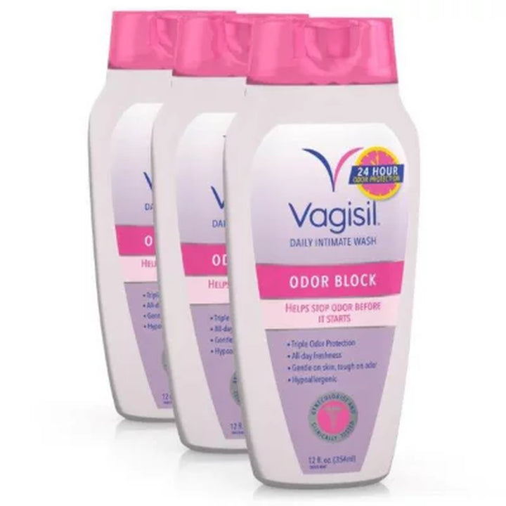 Vagisil Odor Block Daily Intimate Vaginal Wash, 12 Fl. Oz., 3 Pk.