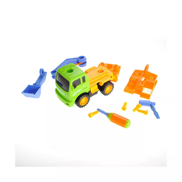 Ready! Set! Play! Link 27 Piece Take-A-Part Engineering Excavator Construction Vehicle Truck Set