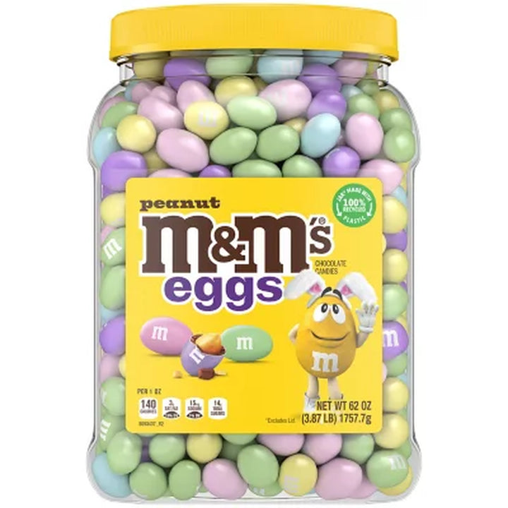 M&M'S Peanut Chocolate Pastel Easter Candy Jar 62 Oz.