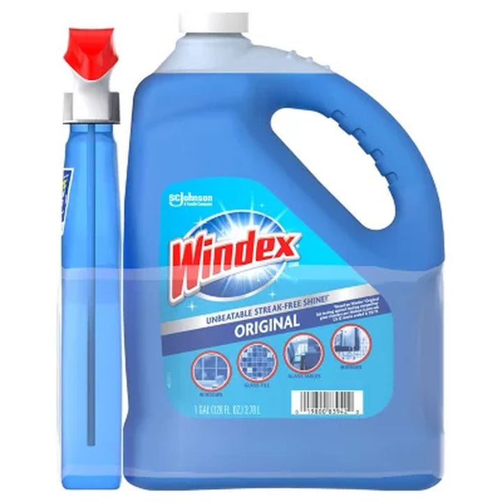 Windex Original Glass Cleaner 128 Fl. Oz. Refill + 32 Fl. Oz. Trigger