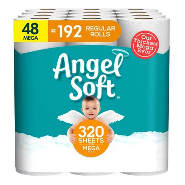Angel Soft 2-Ply Toilet Paper 320 Sheets/Roll, 48 Mega Rolls