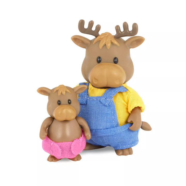Li'L Woodzeez Vanderhoof Moose Family Figurines and Storybook Collectible Toys