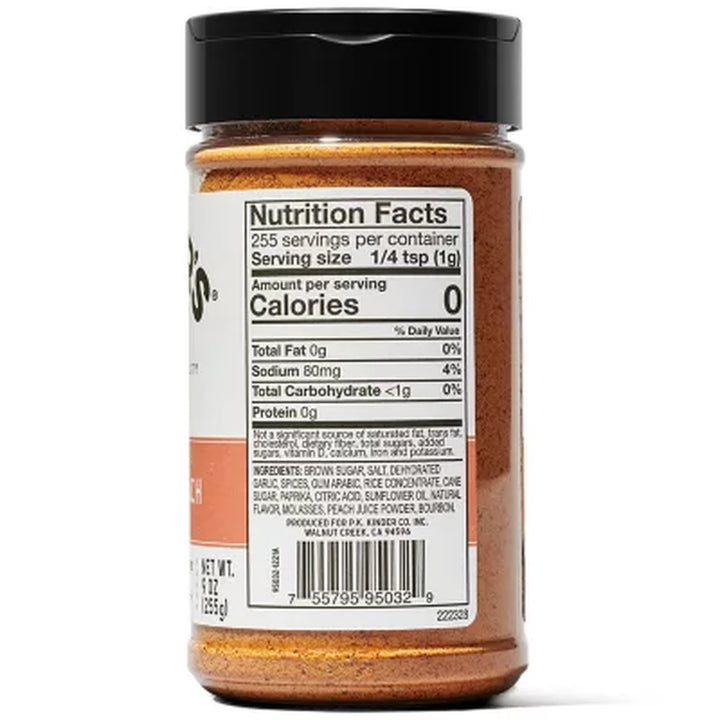 Kinder'S Bourbon Peach Premium Rub and Seasoning 9 Oz.