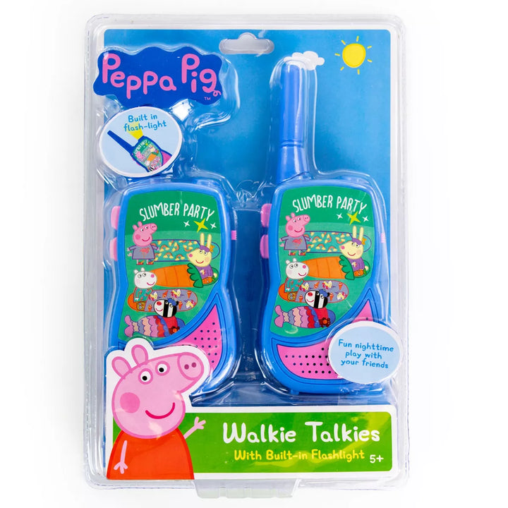 Peppa Pig 2 Piece Walkie Talkie Set with Built-In Flashlight