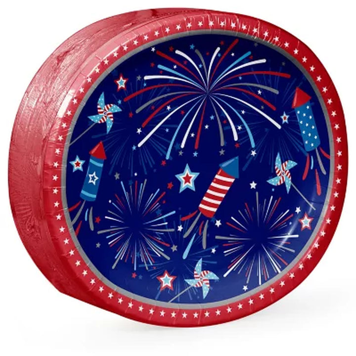 Member'S Mark 4Th of July Fireworks and Rockets Oval Plates, 10" X 12", 50 Ct.