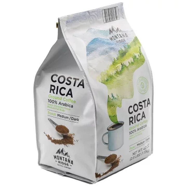 Montana Ridge Medium Dark Roast Ground Coffee, Costa Rica Blend 40 Oz.