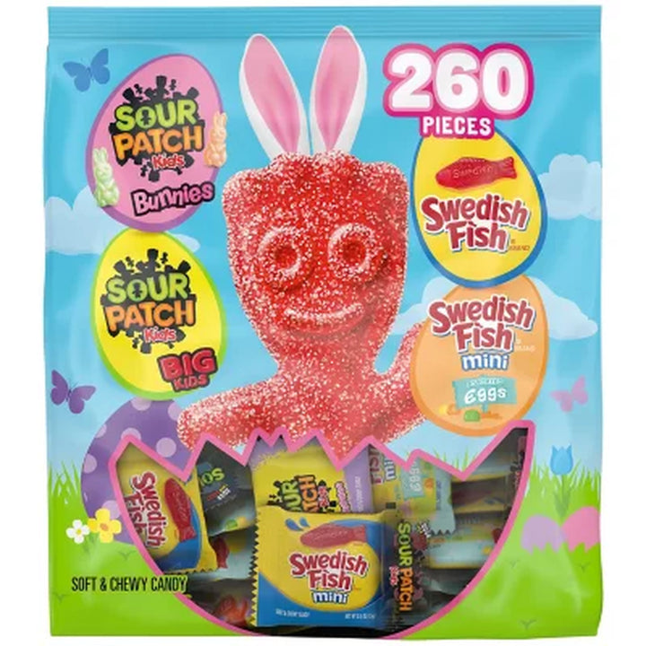 Sour Patch Kids & Swedish Fish Easter Gummy Candy, Variety Pack, 260 Pcs.